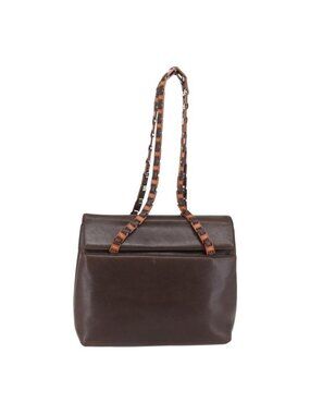 Authentic Salvatore Ferragamo Shoulder Bag Leather Brown